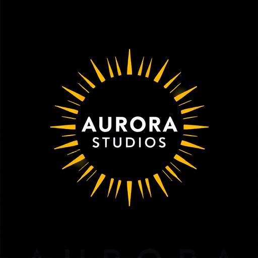 Logo di Aurora Studios, un cerchio stilizzato con raggi di luce che emana da un punto centrale.